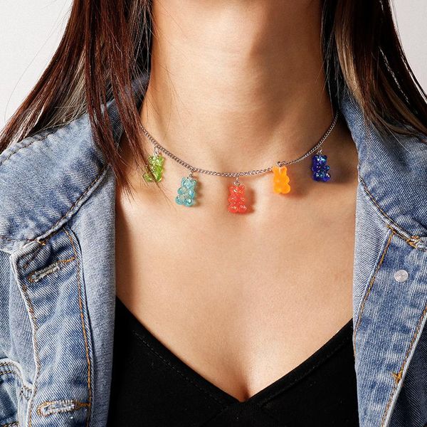 chokers fahsion resin colorful bears necklaces animals tassel clavicle chain choker necklace for women party jewelry accessories, Golden;silver
chokers fahsion resin colorful bears necklaces animals tassel clavicle chain choker necklace for women party jewelry accessories, Golden;silver