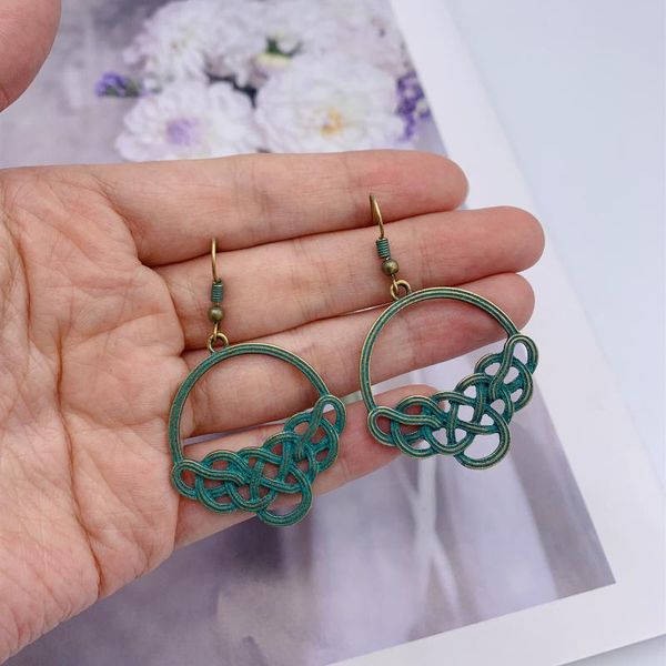dangle & chandelier personality retro fashion round twist bronze green alloy pendant earrings temperament simple female jewelry, Silver
dangle & chandelier personality retro fashion round twist bronze green alloy pendant earrings temperament simple female jewelry, Silver