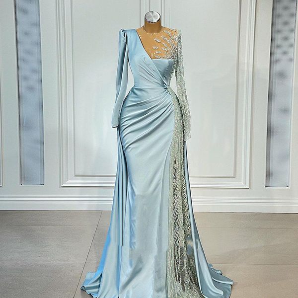 sky blue long sleeve arabic evening dress elegant satin beaded crystal luxury formal prom dresses vestidos de cerimonia mulher, Black
sky blue long sleeve arabic evening dress elegant satin beaded crystal luxury formal prom dresses vestidos de cerimonia mulher, Black