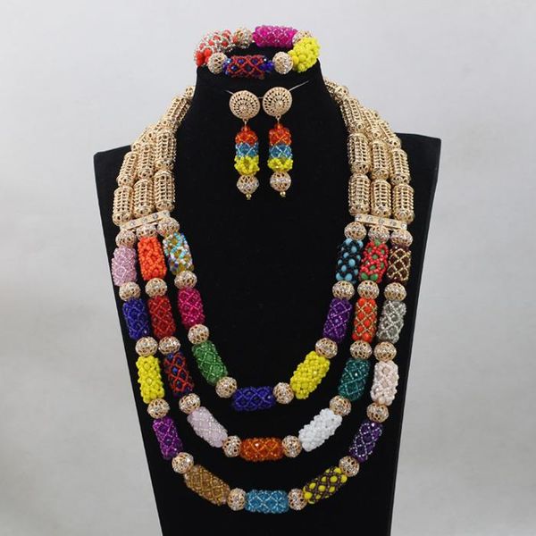 earrings & necklace handmade jewelry sets multicolor crystal bridal african wedding women beads set abh182, Silver
earrings & necklace handmade jewelry sets multicolor crystal bridal african wedding women beads set abh182, Silver