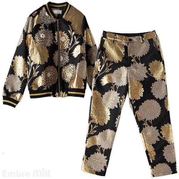 women's two piece pants pants high-end autumn women floral 2 pieces set rayon vintage slim beading coat +jacquard lady suit female 0jl, White
women's two piece pants pants high-end autumn women floral 2 pieces set rayon vintage slim beading coat +jacquard lady suit female 0jl, White
