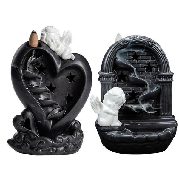 fragrance lamps cupid backflow incense burner with led light holder decor for home decoration 50pcs cone
fragrance lamps cupid backflow incense burner with led light holder decor for home decoration 50pcs cone