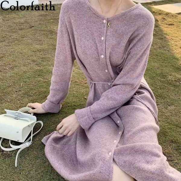 colorfaith new autumn winter women dresses lace up solid buttons warm knitting elegant vintage ladies long dresses dr2224 210413, Black;gray
colorfaith new autumn winter women dresses lace up solid buttons warm knitting elegant vintage ladies long dresses dr2224 210413, Black;gray