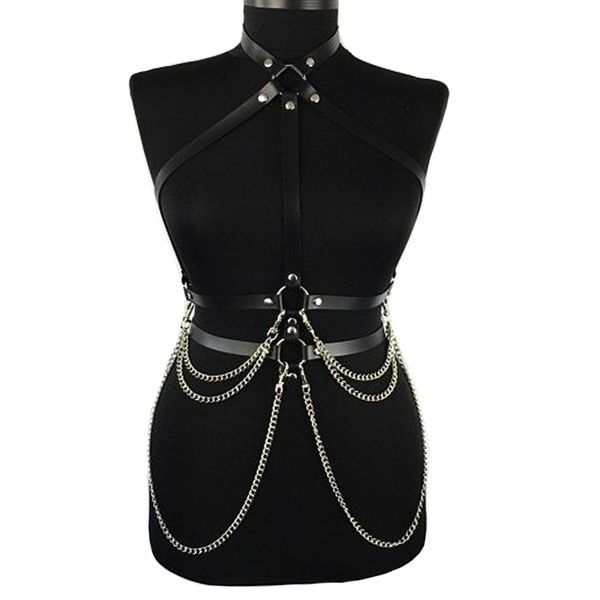 belts women suspenders chest leather belt harajuku gothic lingerie adjustable bondage holographic metal chain tassel harness 210421, Black;brown
belts women suspenders chest leather belt harajuku gothic lingerie adjustable bondage holographic metal chain tassel harness 210421, Black;brown