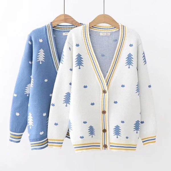 women's sweaters mori girl casual loose cardigan sweet christmas tree embroidered lolita cute kawaii female sweater, White;black
women's sweaters mori girl casual loose cardigan sweet christmas tree embroidered lolita cute kawaii female sweater, White;black