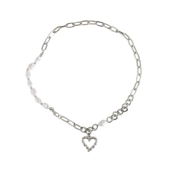 pendant necklaces women heart link necklace ladies baroque pearl jewellery, Silver
pendant necklaces women heart link necklace ladies baroque pearl jewellery, Silver