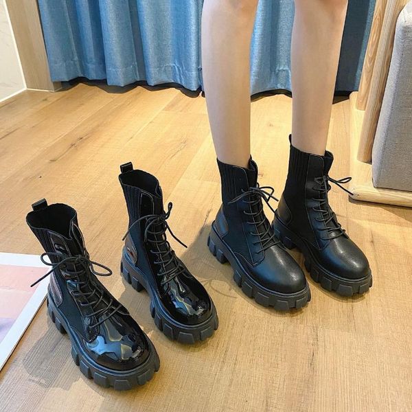 boots waterproof platform sole leather women's women 2021 stitching elastic knitted high heel leg repair, Black
boots waterproof platform sole leather women's women 2021 stitching elastic knitted high heel leg repair, Black