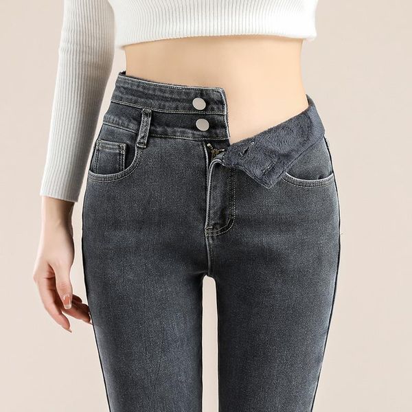 women's jeans fashion thick warm winter women high waist breasted stretch velvet denim trousers black pencil pants female bottoms p272, Blue
women's jeans fashion thick warm winter women high waist breasted stretch velvet denim trousers black pencil pants female bottoms p272, Blue