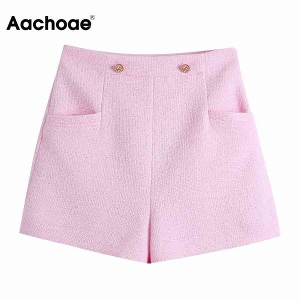 aachoae women sweet high waist pink shorts with pockets summer elegant solid color tweed shorts chic ladies bottoms 210413, White;black
aachoae women sweet high waist pink shorts with pockets summer elegant solid color tweed shorts chic ladies bottoms 210413, White;black