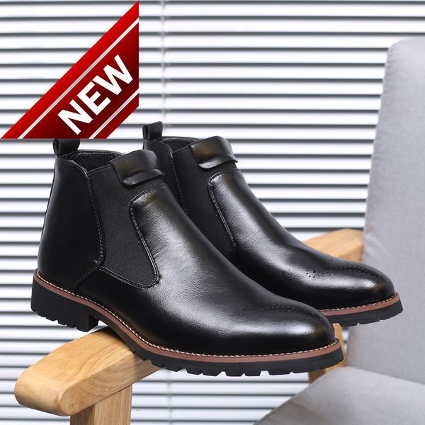 men's shoes high cover feet martin tooling short korean large fashion leather boots, Black
men's shoes high cover feet martin tooling short korean large fashion leather boots, Black