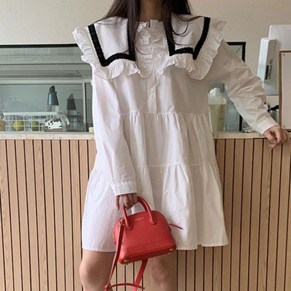 casual dresses korean fashion mini for women 2021 round collar long sleeve loose solid dress female clothing style x815, Black;gray
casual dresses korean fashion mini for women 2021 round collar long sleeve loose solid dress female clothing style x815, Black;gray