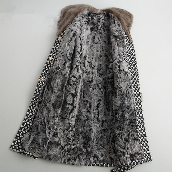 women's fur & faux real tweed coat female luxury warm lamb coats winter jacket women mink collar woolen long jackets my s, Black
women's fur & faux real tweed coat female luxury warm lamb coats winter jacket women mink collar woolen long jackets my s, Black