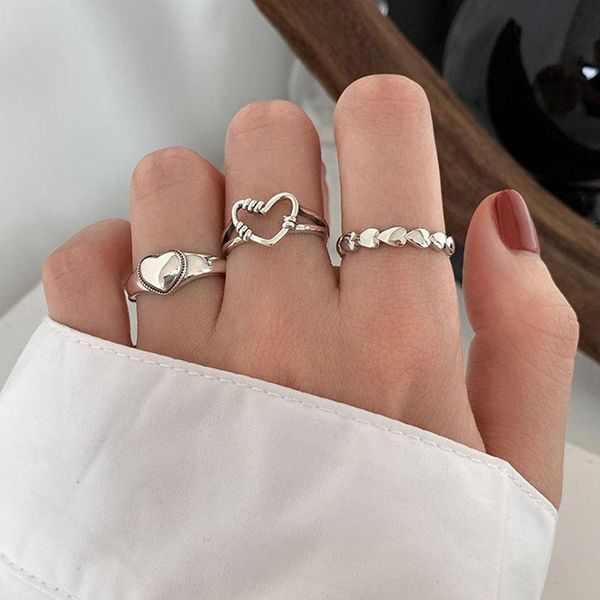 cluster rings retro silver color love heart hollow opening ring for women ins sweet elegant handmade adjustable party wedding jewelry, Golden;silver
cluster rings retro silver color love heart hollow opening ring for women ins sweet elegant handmade adjustable party wedding jewelry, Golden;silver