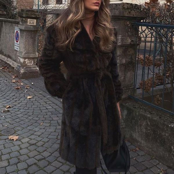 women's fur & faux fashion winter solid coats women elegant tie belt turn down collar jackets a line ladies, Black
women's fur & faux fashion winter solid coats women elegant tie belt turn down collar jackets a line ladies, Black