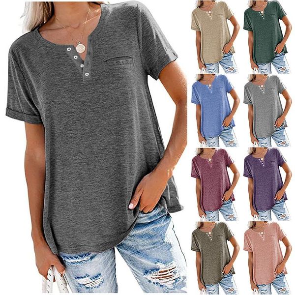 women's blouses & shirts vintage blouse button v-neck loose short sleeve with pocket casual solid color pullover camisas de mujer, White
women's blouses & shirts vintage blouse button v-neck loose short sleeve with pocket casual solid color pullover camisas de mujer, White