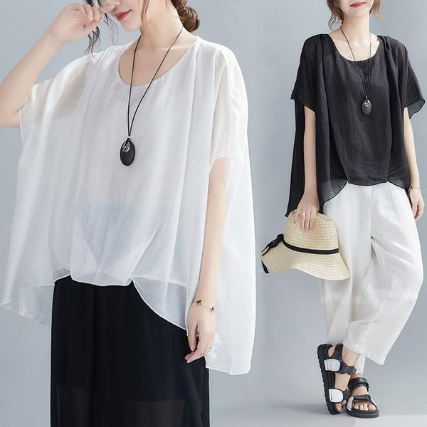 women's blouses & shirts big size summer women fashion solid color double layer ladies female plus large batwing sleeve chiffon drappe, White
women's blouses & shirts big size summer women fashion solid color double layer ladies female plus large batwing sleeve chiffon drappe, White