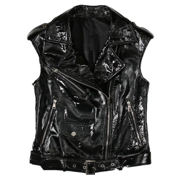 women's vests leather waistcoat women 2021 autumn winters female sheep skin show thin brief paragraph paint coat winter vest, Black;white
women's vests leather waistcoat women 2021 autumn winters female sheep skin show thin brief paragraph paint coat winter vest, Black;white