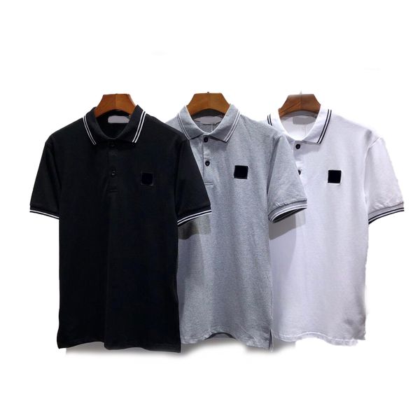 cptoney astone is lan d men's t shirts designer stand collar button polos, White;black