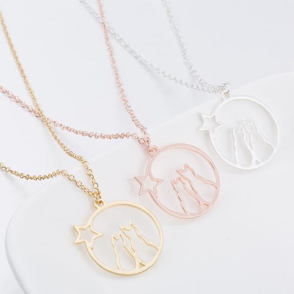 pendant necklaces necklace for women star pentagram stainless steel cat chain woman accessories rose gold jewelry on the neck, Silver
pendant necklaces necklace for women star pentagram stainless steel cat chain woman accessories rose gold jewelry on the neck, Silver