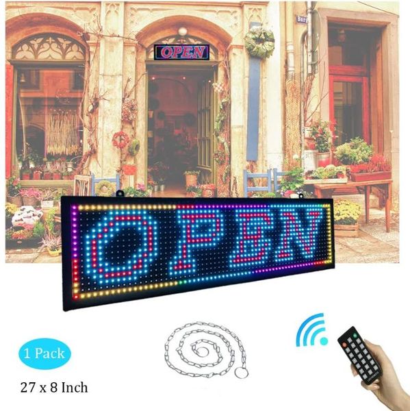 led open sign, sign for business displays with 9 flashing modes flash, steady light or scroll - remote controlled display
led open sign, sign for business displays with 9 flashing modes flash, steady light or scroll - remote controlled display
