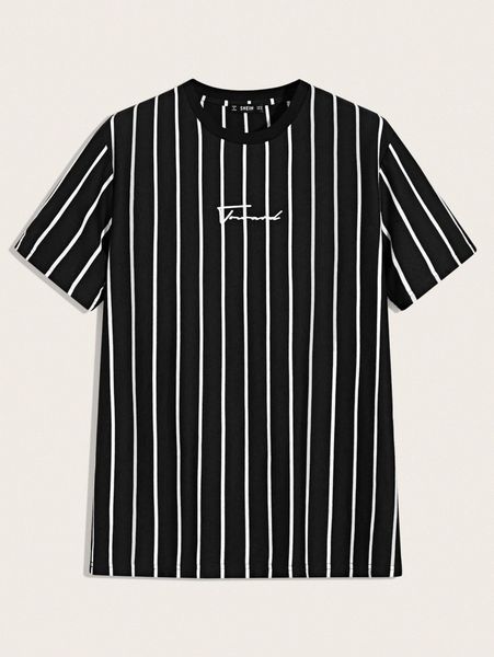 men letter graphic striped tee s7fo#, White;black 
men letter graphic striped tee s7fo#, White;black