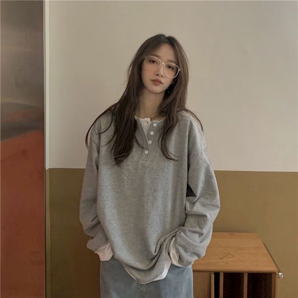 2021 cotton autumn and winter korean fake two-piece long-sleeved t-shirt loose pullover goth clothes women harajuku vintage, Black
2021 cotton autumn and winter korean fake two-piece long-sleeved t-shirt loose pullover goth clothes women harajuku vintage, Black