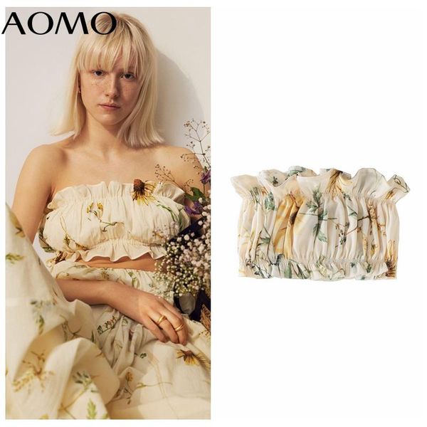 women's tanks & camis aomo women flowers print bralette crop ruffles strapless sleeveless backless short shirts ab24a, White
women's tanks & camis aomo women flowers print bralette crop ruffles strapless sleeveless backless short shirts ab24a, White