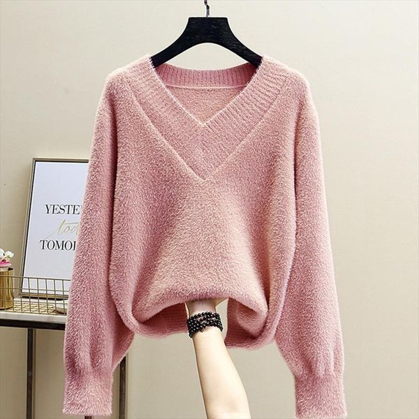 6336 autumn winter women sweaters and pullovers v neck mohair long sleeve warm loose cotton knitted solid color, White;black
6336 autumn winter women sweaters and pullovers v neck mohair long sleeve warm loose cotton knitted solid color, White;black