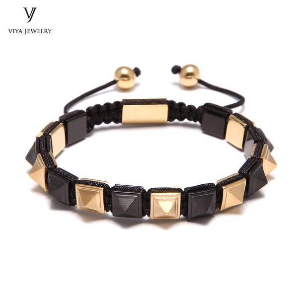 charm bracelets fashion black&gold pyramid men beads macrame bracelet custom charming for luxury gift has jewelry box, Golden;silver
charm bracelets fashion black&gold pyramid men beads macrame bracelet custom charming for luxury gift has jewelry box, Golden;silver