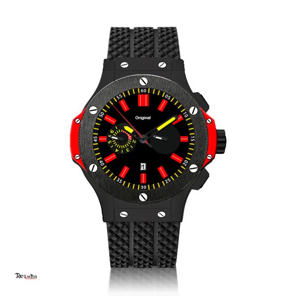 luxury men's automatic mechanical watch requin big black stainless steel case red calendar dial rubber strap classic fusion bang nx, Slivery;brown
luxury men's automatic mechanical watch requin big black stainless steel case red calendar dial rubber strap classic fusion bang nx, Slivery;brown