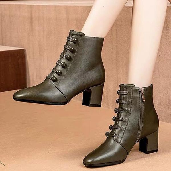 boots england style ankle women leather short boot button spring lady elegant evening party high heel shoes pointed toe botas, Black
boots england style ankle women leather short boot button spring lady elegant evening party high heel shoes pointed toe botas, Black