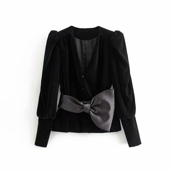 winter chic female outwear office suit coat women velvet jacket elegant lady deep v neck big bow sashes long puff sleeve women's jacket, Black;brown
winter chic female outwear office suit coat women velvet jacket elegant lady deep v neck big bow sashes long puff sleeve women's jacket, Black;brown