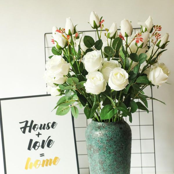 decorative flowers & wreaths 5 heads silk rose wedding decoration artificial long stem fake plastic branches with leaves home el decor
decorative flowers & wreaths 5 heads silk rose wedding decoration artificial long stem fake plastic branches with leaves home el decor
