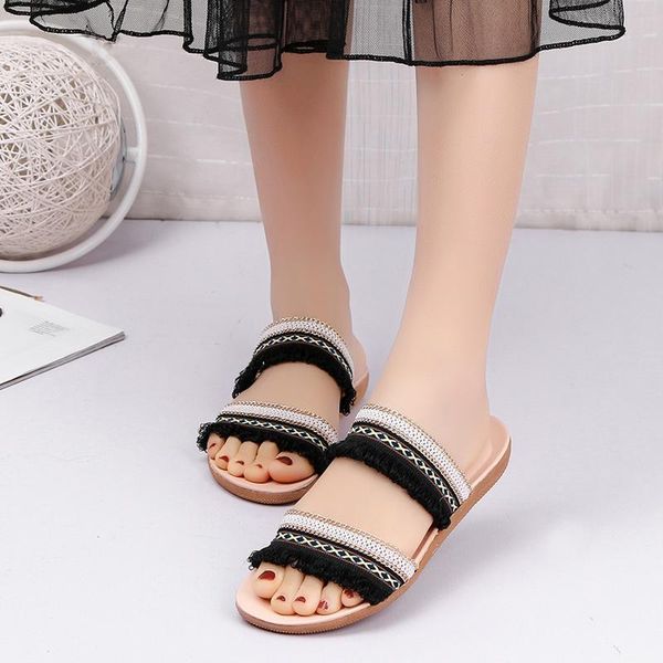 slippers cootelili bohemia style shoes women fashion slides beach flip flops summer flat outside ladies, Black
slippers cootelili bohemia style shoes women fashion slides beach flip flops summer flat outside ladies, Black