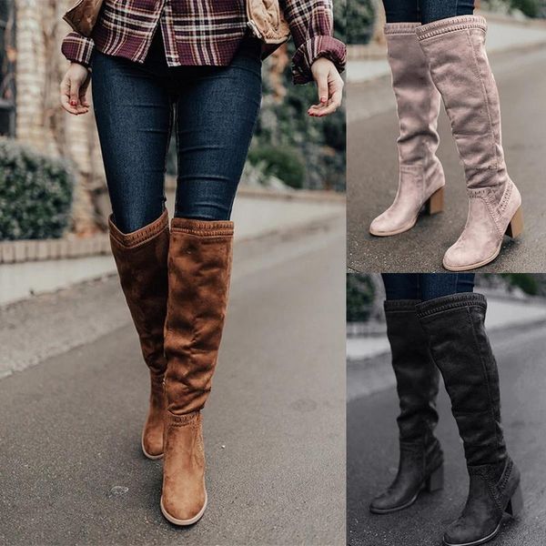 boots vogue winter women over the knee high hoof heels shoes pointed toe elastic fabric size, Black
boots vogue winter women over the knee high hoof heels shoes pointed toe elastic fabric size, Black