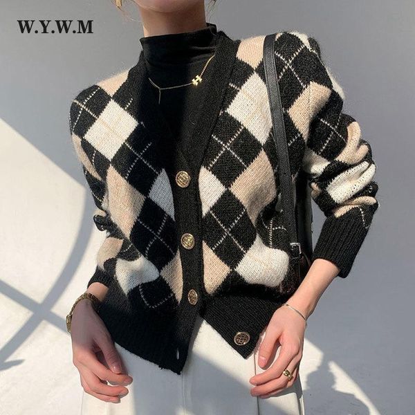 women's knits & tees wywm diamond lattice knitted cardigans sweaters women autumn winter harajuku loose v-neck coat long sleeve female, White
women's knits & tees wywm diamond lattice knitted cardigans sweaters women autumn winter harajuku loose v-neck coat long sleeve female, White