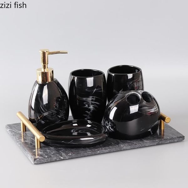 bath accessory set creative marble ceramic bathroom soap dispenser household mouthwash cup toothbrush holder home decoration
bath accessory set creative marble ceramic bathroom soap dispenser household mouthwash cup toothbrush holder home decoration