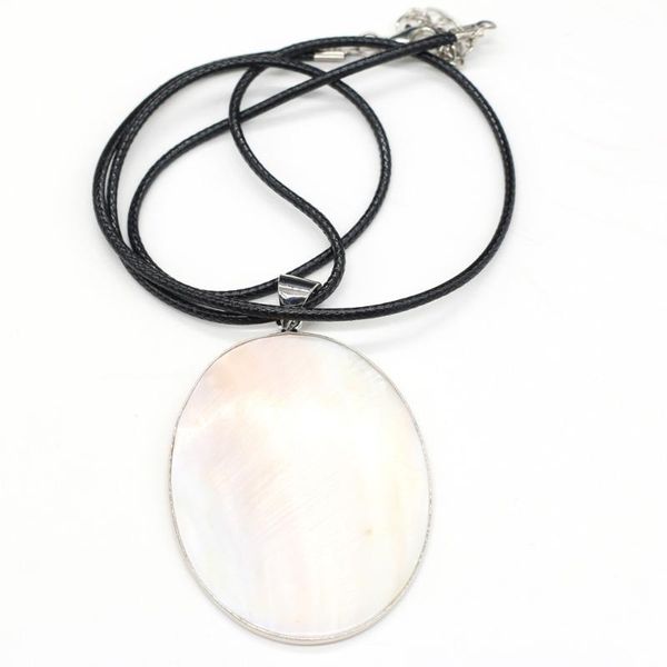 pendant necklaces natural white shell necklace fashion smooth oval temperament for charm jewelry gifts 43x60mm, Silver
pendant necklaces natural white shell necklace fashion smooth oval temperament for charm jewelry gifts 43x60mm, Silver