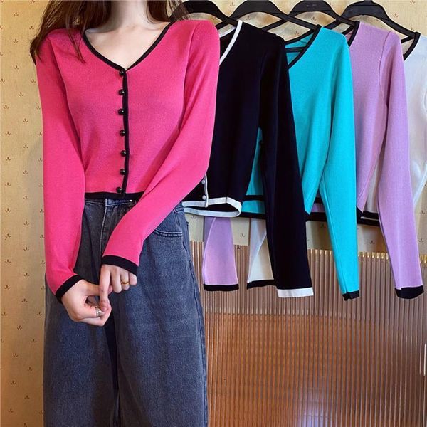 knitted cardigan women cropped womens sweaters ladies long sleeve korean fashion knitwear v neck female clothes, White;black
knitted cardigan women cropped womens sweaters ladies long sleeve korean fashion knitwear v neck female clothes, White;black