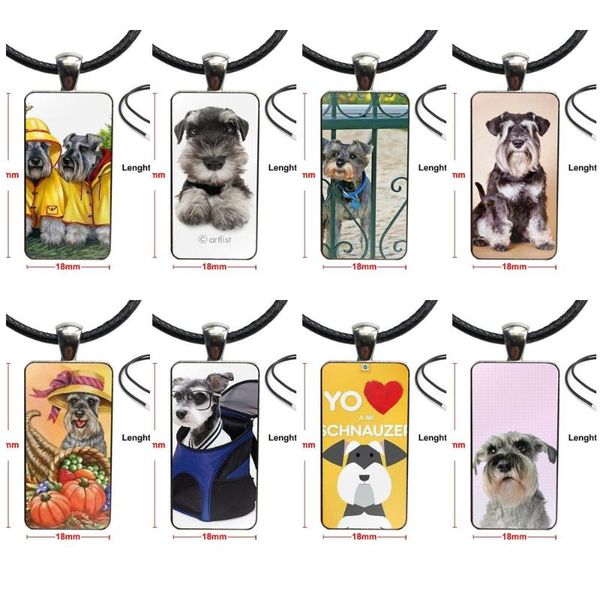 pendant necklaces cute dog miniature schnauzer glass cabochon necklace rectangle fashion for women children, Silver
pendant necklaces cute dog miniature schnauzer glass cabochon necklace rectangle fashion for women children, Silver