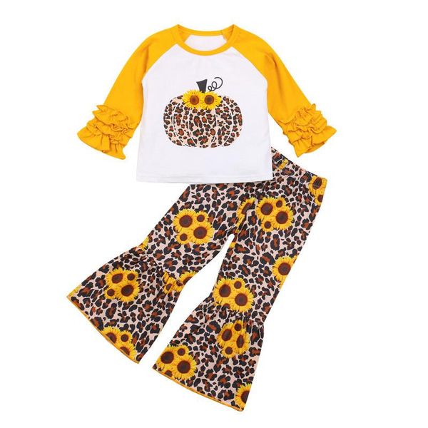 clothing sets 1-5 years kids girls halloween clothes set sunflower leopard long sleeve t-shirt flared trousers outfits for toddler, White
clothing sets 1-5 years kids girls halloween clothes set sunflower leopard long sleeve t-shirt flared trousers outfits for toddler, White