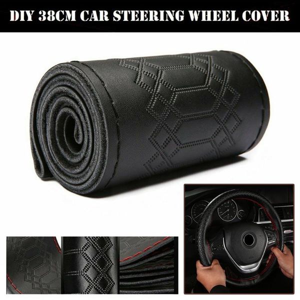 steering wheel covers 38cm car cover with needles and thread artificial leather suite black diy texture soft auto accessorie
steering wheel covers 38cm car cover with needles and thread artificial leather suite black diy texture soft auto accessorie