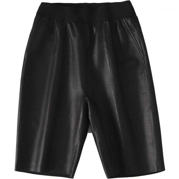 women's shorts thin women fit at knee height casual streetwear elastic waistband short pants, ladies of leather genuine, White;black
women's shorts thin women fit at knee height casual streetwear elastic waistband short pants, ladies of leather genuine, White;black
