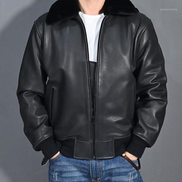 men's leather jacket real cow male warm winter coats vintage mens clothing wool collar short 2021 cuero genuino pph1526 & faux, Black
men's leather jacket real cow male warm winter coats vintage mens clothing wool collar short 2021 cuero genuino pph1526 & faux, Black