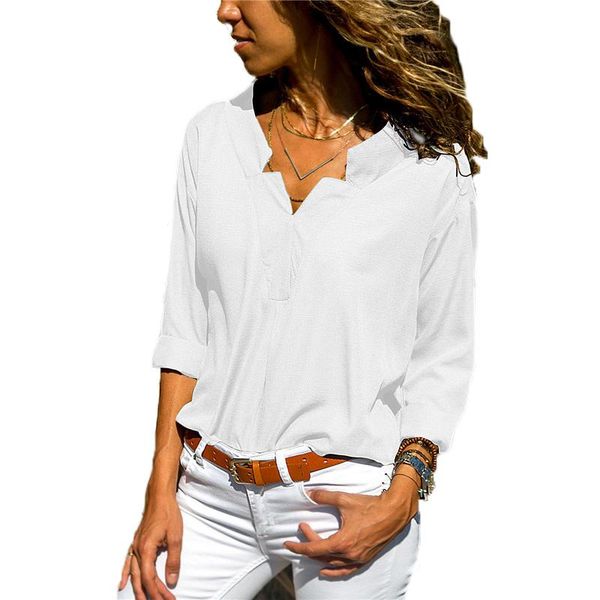 solid 2021 sleeve blouse autumn cotton women shirt v neck tees elegant ladies casual blusas femininas women's blouses & shirts, White
solid 2021 sleeve blouse autumn cotton women shirt v neck tees elegant ladies casual blusas femininas women's blouses & shirts, White