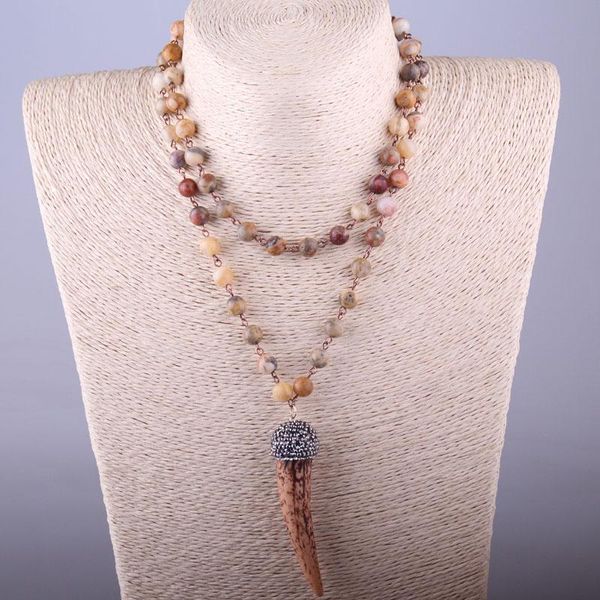 pendant necklaces fashion crazylace agat bohemian jewelry rosary chain ox horn necklace natural stone halsband, Silver
pendant necklaces fashion crazylace agat bohemian jewelry rosary chain ox horn necklace natural stone halsband, Silver