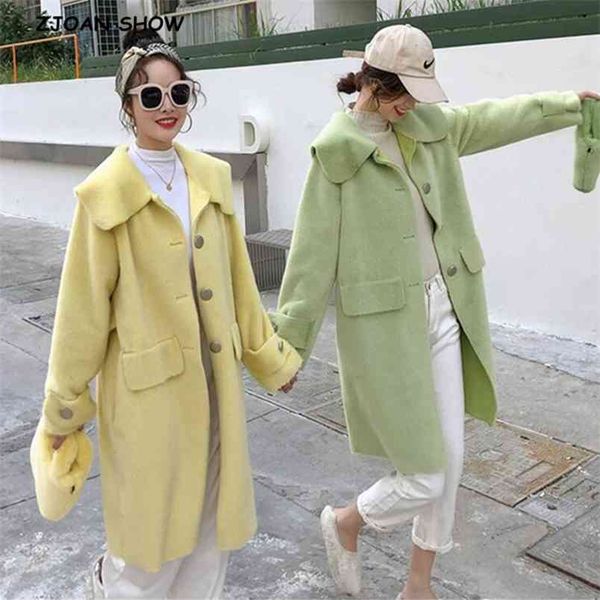 winter hold warm peter pan collar double faced faux fur coat casual long sleeve loose women jacket outwear 210429, Black
winter hold warm peter pan collar double faced faux fur coat casual long sleeve loose women jacket outwear 210429, Black