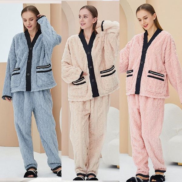 women's two piece pants winter men's pajama couples women button warm flannel pajamas set long sleeve pant 2021 oversize conjuntos, White
women's two piece pants winter men's pajama couples women button warm flannel pajamas set long sleeve pant 2021 oversize conjuntos, White
