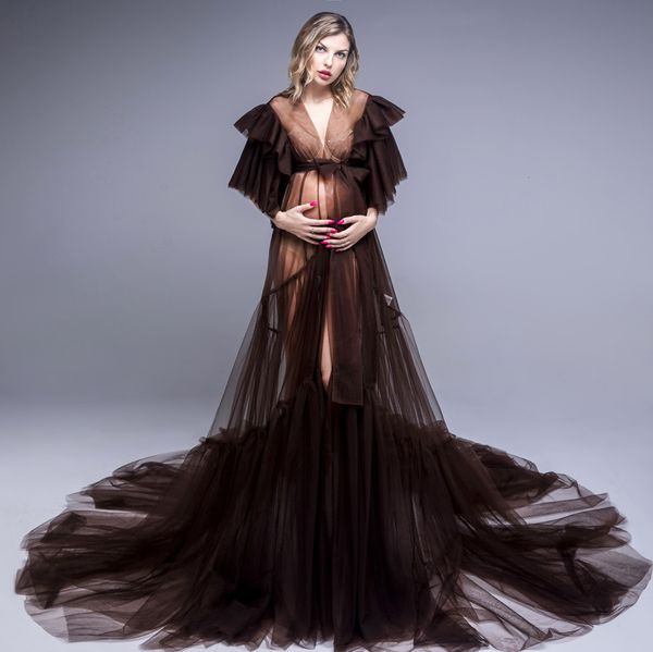 unique p shoot evening dresses see through ruffles tulle lace pregnant women cape dress maternity baby shower, Black;red
unique p shoot evening dresses see through ruffles tulle lace pregnant women cape dress maternity baby shower, Black;red