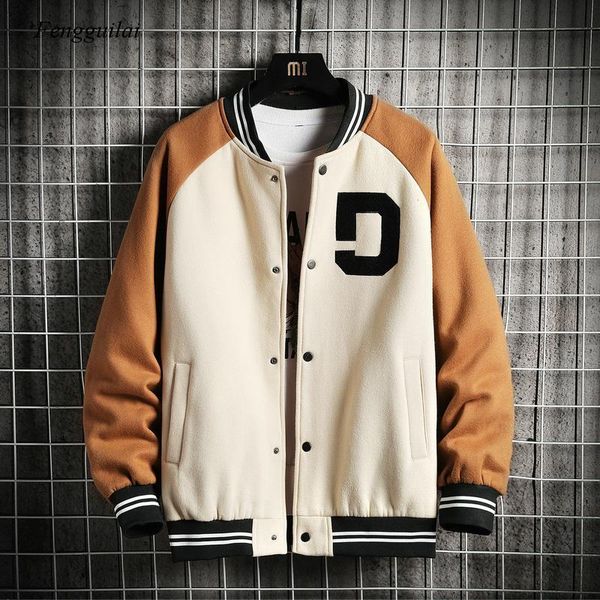 men's jackets 2021 hip-hop baseball uniform fashion solid color stitching jacket japanese street casual autumn spring, Black;brown
men's jackets 2021 hip-hop baseball uniform fashion solid color stitching jacket japanese street casual autumn spring, Black;brown